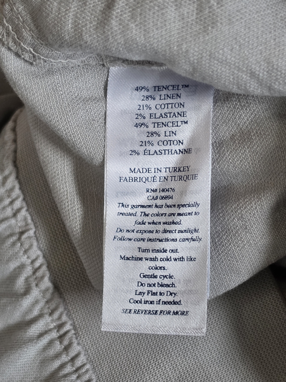 FAHERTY Arlie Day Pant Women's L Light Gray Tencel Linen Blend Joggers - Picture 13 of 14